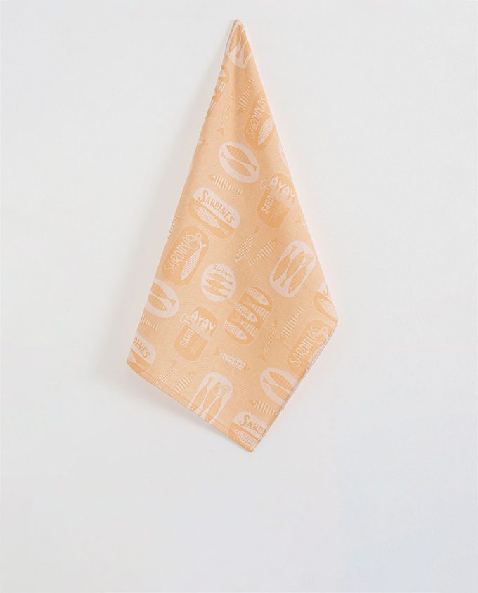Sardines Canvas Tea Towel