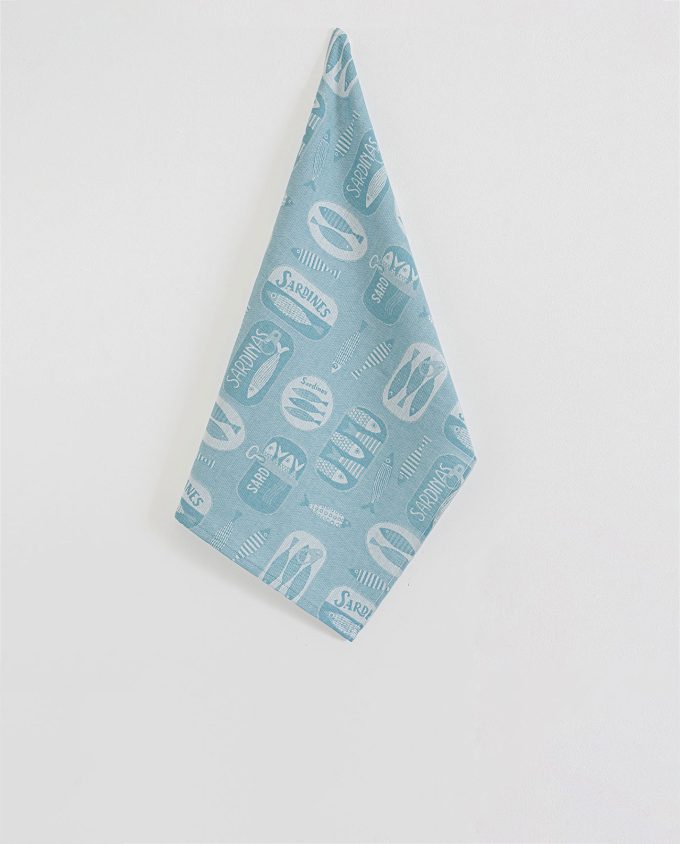 Sardines Canvas Tea Towel